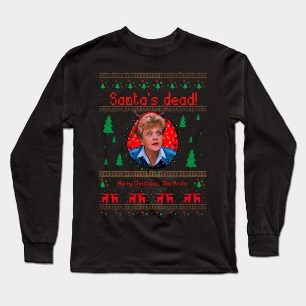 Jessica Fletcher is on the Christmas Case! Murder She Wrote Long Sleeve T-Shirt by Camp David